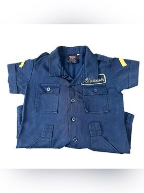 Vintage Certified Kid Junior Policeman Romper Navy Blue 100% Cotton Size 3T